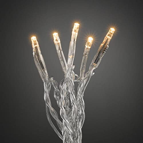 Konstsmide 6354-823 Micro LED Lichterkette / für Innen (IP20) / VDE geprüft / 24V Innentrafo / 100 bernsteinfarbene Dioden / transparentes Kabel