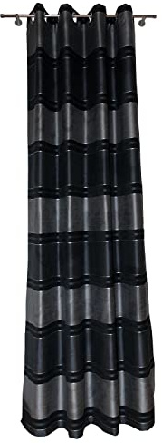 ALDOMO Oesenschal Ösenvorhang 140x235 cm Deko Gardine Vienne anthrazit Silber Streifen