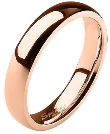 Bungsa TITAN RING ROSEGOLD Damen - Ring aus rosé-goldenem TITAN für Damen & Herren - roséfarbener Damenring/Herrenring - SCHMUCKRING für Frauen & Männer roségold Titanium