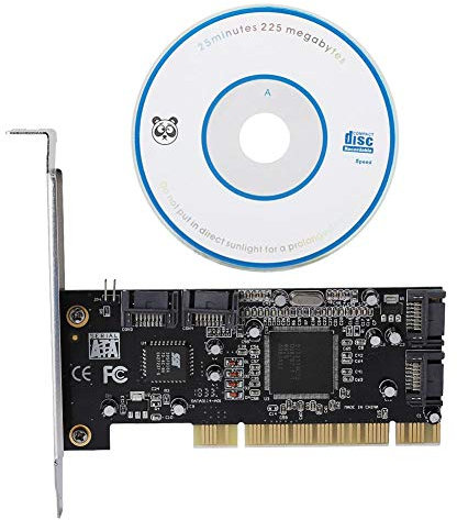Richer-R Tarjeta Raid Controlador PCI 32 bits SATA 4 Puertos con CD de Unidad,Apoyo 4 Discos Duros 137 GB Compatible con Windows 98SE/Me/2000/ XP/NT 4.0/XP 64 bits/Vista,Linux y Netware OS