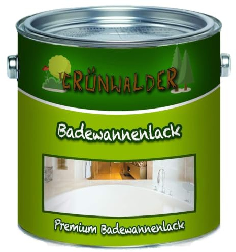 Grünwalder Badewannenlack Badezimmerfarbe Badewannenbeschichtung 2K Speziallack SET Decklack + Grundierung Weiss Grau Beige Schwarz FARBAUSWAHL (2,5 L, Anderer RAL-Farbton (Bitte RAL Wert senden))