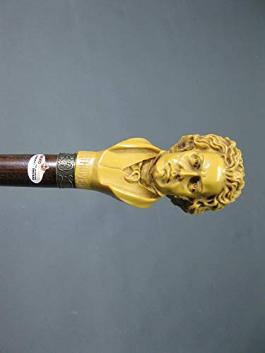 Holz Gehstock Beethoven Griff Spazierstock 95 cm Wanderstock Walking Stick Sammlerstock
