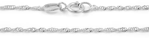 Monde Petit Weißgold singapur Kette 18k (40 cm) - Geschenkbox - Garantiezertifikat