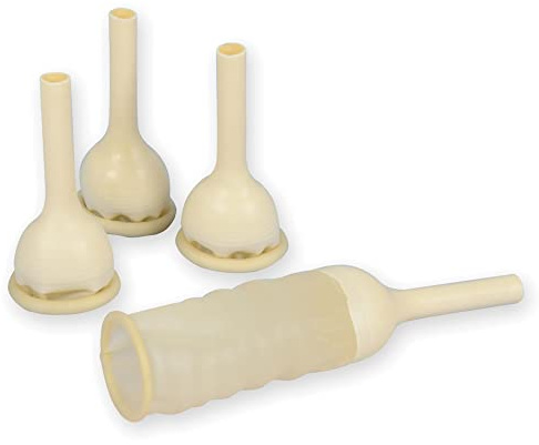 Gima - Catéteres externos para hombre hechos de látex médico natural, tamaño s, diámetro 25 mm, con tapón moleteado, diseñados para evitar derrames e hinchazón, 28709