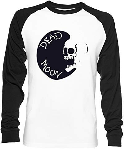 Vintage Dead Moon Unisex Baseball T-Shirt Langarm Herren Damen Weiß Schwarz