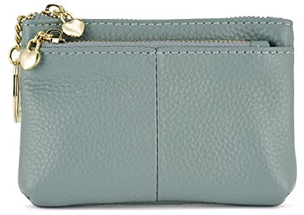 Damen Hochwertiges Kunstleder Schlüsselmäppchen Münztüte Kreditkartenetui Geldbörse (Blau)