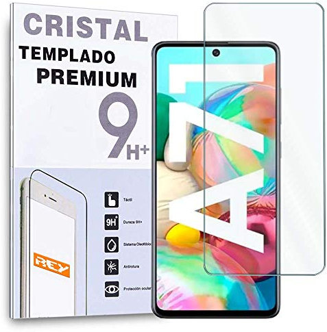 REY Protector de Pantalla para Samsung Galaxy A71, Cristal Vidrio Templado Premium