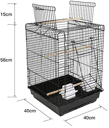 Yizhe Vogelkäfig,Vogelvoliere,Voliere,Vogelhaus,Papageienkäfig,Tierkäfig,Käfig,Sittichkäfig,Vogel,Nagerkäfig,klein Metall Vogelvoliere,für Papagei Wellensittich finken kanarienvögel(40 * 40 * 58cm)
