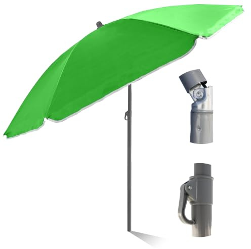 Out There! 2.4m Garden Parasol Umbrella Sun Shade with Adjustable Height Tilt Function and UPF40+ Protection