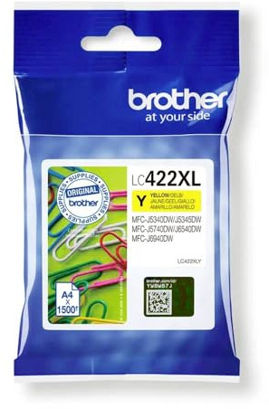 Brother Original Tintenpatrone LC-422XLY Gelb für ca. 1.500 Seiten, für MFC-J5340DW, MFC-J5345DW, MFC-J5740DW, MFC-J6540DW, MFC-J6940DW