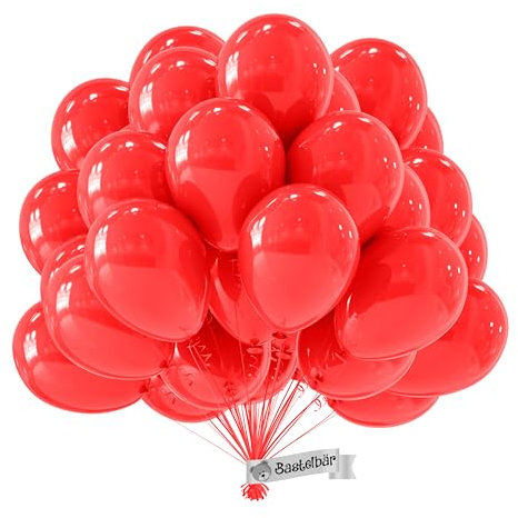 Ballon Rouge • 50 Pièces • Fabriqué en Europe • Ballons BIO Premium • 100% Latex Naturel • CO2 Compensé • Deco Anniversaire