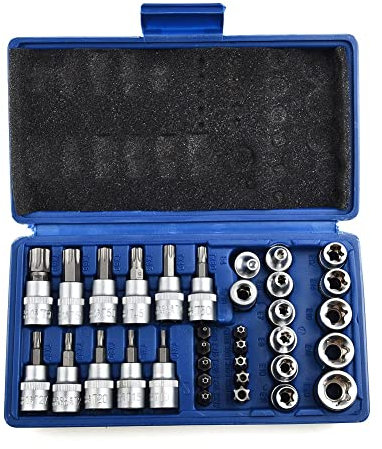 Juego de 34 llaves Torx Star y juego de brocas macho/hembra de seguridad electrónica para torsión, acero al cromo vanadio