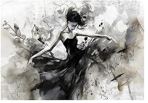 Papel Pintado Bailarina Mujer Abstracción Arte Pared Hormigón - Incluye Pegamento - Fotomurales Pared Tejido No Tejido Decorativos Murales Fotográfico XXL Moderno Decoración de Paredes (254x184 cm)