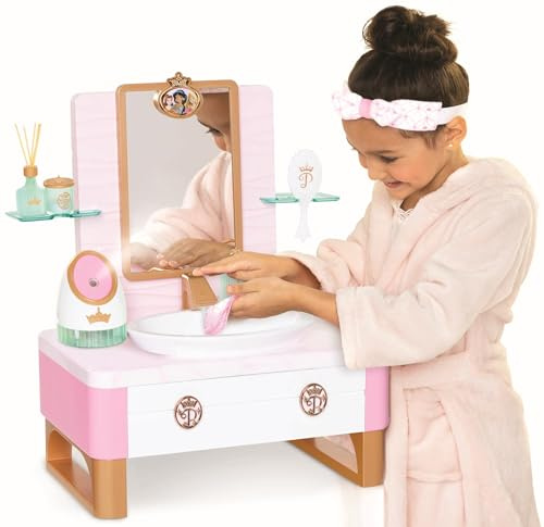 Disney Princess Style Collection Spa de Jour Deluxe pour Filles avec Vapeur réaliste, Essentiels de Soins de la Peau et Eau Courante véritable, 20 pièces