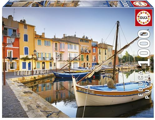 Educa - Puerto de Martigues, Provenza | Puzzle de 1000 Piezas para Adultos. Medidas: 68 x 48 cm. Incluye Cola Fix Puzzle. A Partir de 14 años (19928)
