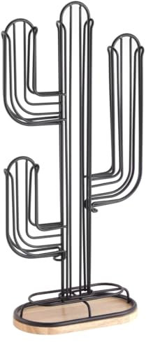 MAURY'S LIGNUM PORTA CAPSULE IN ALLUMINIO NERO A CACTUS 20X10X42 CM