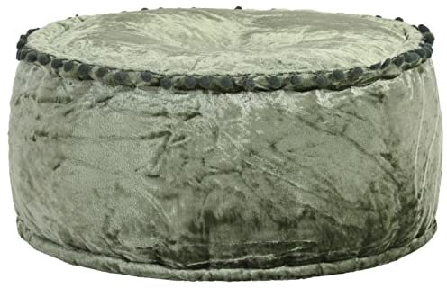 CIADAZ Pouf, Ottoman Puff, Sitzhocker, Sitzpouf, Sitzkissen Boden, Pouf Hocker, Sitzpuff, Couch Hocker, Rund Samt 40×20 cm Grün