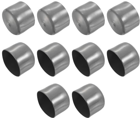 QUARKZMAN 10 Stück Gummikappen, 60 mm Rohrstopfen Endkappe Rund Schutzkappen Pfostenkappe Abdeckkappen Zaunpfosten Endspitze Kappen für Gartenstühle Tischbeine Möbelfüße Gleiter, Dunkelgrau