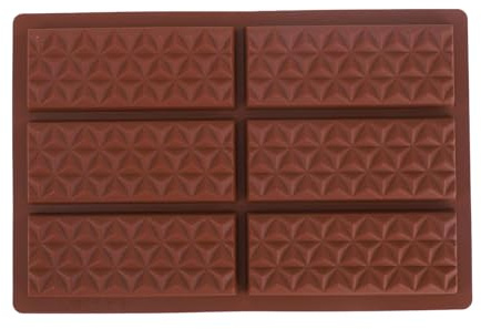 Dubais Deep Chocolate Mould - 6 Cells Bar With Diamond Pattern | Reusable Silicone for Pistachios | Multifunctional and Dishwasher Safe