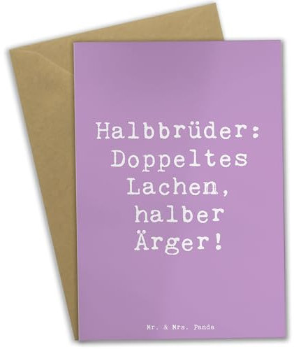 Mr. & Mrs. Panda Beileidskarte Spruch Halbbruder Lachen - Geschenk, einladungskarten, Grußkarte, herzerwärmende Sprüche, Verbundenheit, Freude, Ärger, Geschenke, Familie, weihnachtskarten, Grußkarten
