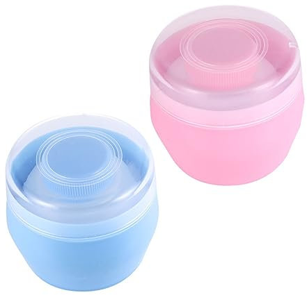 MOLUCKFU 2sätze Aufbewahrungsbehälter Für Babypuder Mit Puderquaste Talkumpuderbehälter Für Heimgebrauch Praktische Für Body