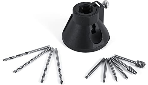 Juego de posicionadores de tallado de taladro con 4 brocas y 6 rebabas de fresado HSS, ideal para proyectos de posicionamiento y tallado de taladros, por defecto
