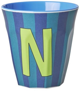 Rice Melmain Gobelet moyen – Lettre N – Gobelet pour enfant – Vaisselle de camping – Tasse en mélamine incassable sans BPA 250 ml