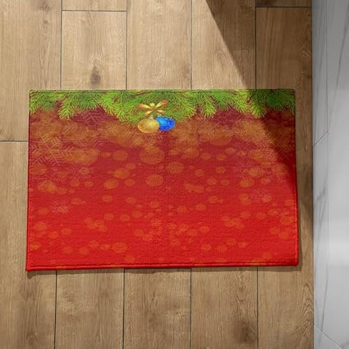 CEVAN Schmutzfangmatte Küchenläufer Türmatte Landhaus Weihnachten Schmutzfangmatte Waschbar Bunt Fussmatte Aussen Edel Groß 50x80cm