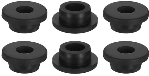 QUARKZMAN 6 Pezzi Occhielli in Gomma 24mm Foro di Perforazione, Passacavi Guarnizione 15mm ID Gommini Passacavo Scrivania Nero Siliconica per Tappo Organizzare Filo Cablaggio Casa Auto