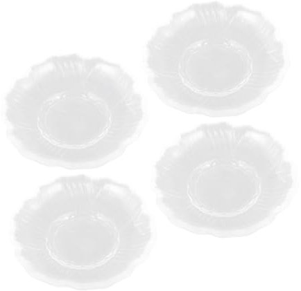 FUNNETOYU 4 Platillos de Vidrio Redondos para Té y Café Plato de Aperitivos Transparente Bordes Suaves Uso en Reuniones de Té