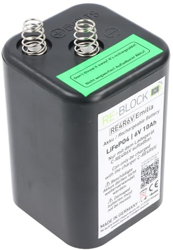 Batterie 4R25 LiFePo4, batterie rechargeable 4R25 avec tension de 6 V et capacité de 10 Ah, utilisable de -20 °C à +50 °C, avec protection contre les surcharges, les surintensités, les courts-circuits