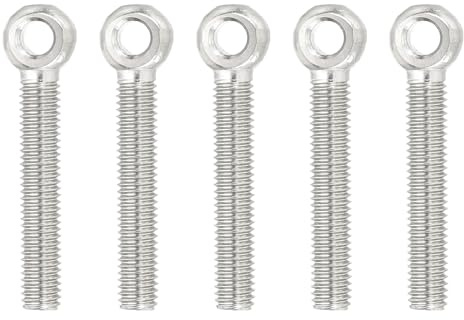PATIKIL Bulloni Ad Occhio Con Spalla Di Sollevamento M8x56mm, 5 Pcs Filettati Con Spalla Per 304 Acciaio Inossidabile Bulloni Ad Occhio Per Sollevamento, Argento