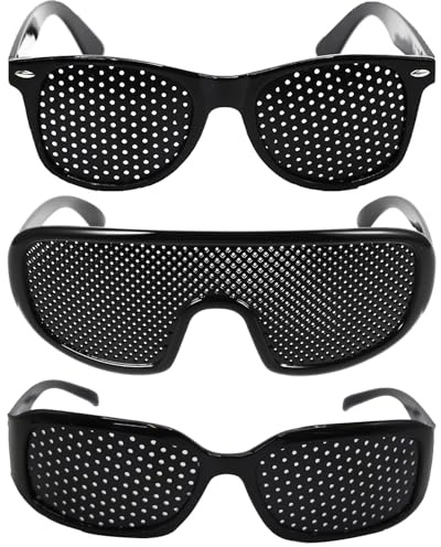 Kenmohuo 3Pcs Pinhole Glasses set, Tiny holes Vision Correction Glasses for Eyesight Improvement, Reading Eyewear for Eyes Relief, 3 style modelling