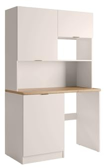 Vente-unique - Meuble Multifonction kitchenette et buanderie - avec Plan de Travail 120 cm - Beige et Naturel - CARMEO