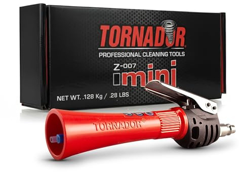 Tornador Z-007 Mini | Herramienta de limpieza de auto de alta presión compacta | Diseño ergonómico que acelera el detalle del interior | Funciona con compresor de aire | Potente y portátil