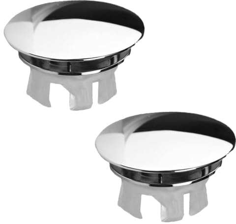 2 Stück Waschbecken Überlauf Abdeckung,Siphonverkleidung Für Waschbecken Überlauf Ring,Mit Kunststoff-Befestigungsfüßen,Waschbeckenverschluss,Für 22-24mm Loch Einsatz In Bad