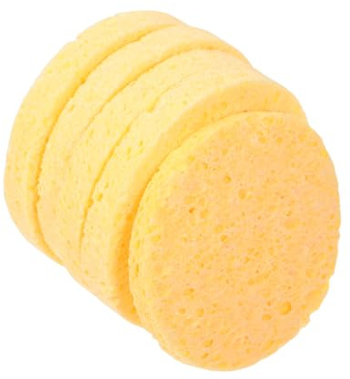 MOTHNUR Esponjas Redondas Desmaquillantes 5 Piezas Tamaño Medio Esponja De Celulosa Amarilla Para Piel Sensible Accesorio Cosmético Facial Diario