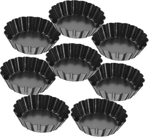 Alipis 8 piezas Molde para Tartaletas con Desmontable Acero al Resistente al Calor Antiadherente Mini Moldes para Tartas y Quiches para Horno y Uso Doméstico o Profesional