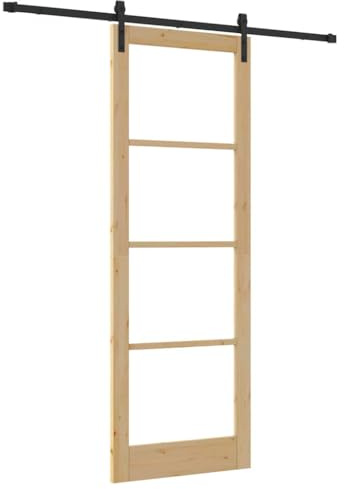 Hoodmeel Porte Scorrevoli, Porte Interne, Porta, Porte Scorrevoli da Interno, Porta Scorrevole con Set Hardware Legno Massello e Vetro #10
