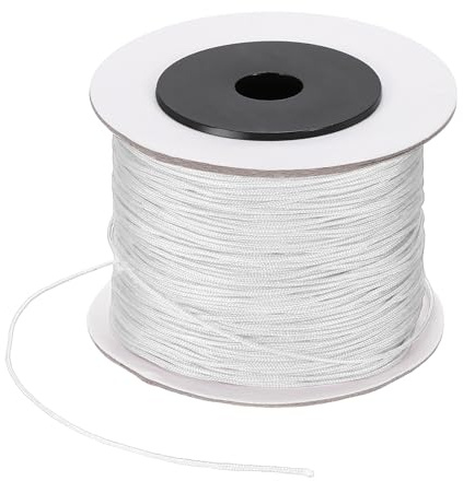 PATIKIL Hilo De Nylon De 110 Yardas para Pulseras, Cuerda De Nylon De 0.8 Mm Trenzado para Adornos, Cordón Universal para Persianas, Hilo para Hacer Pulseras De Cuentas DIY, Blanco