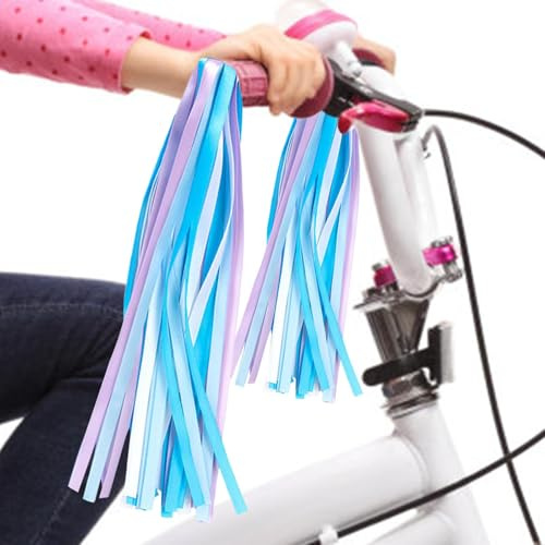 Fahrrad Lenker Quasten - Bunte Polyester, Kinder Fahrrad Deko | Streamer, Farbenfrohe Lenker Quastenbänder, Ideal Geschenkset with Leichter Montagehilfe | Perfekte Auswahl for Scooter UndFa
