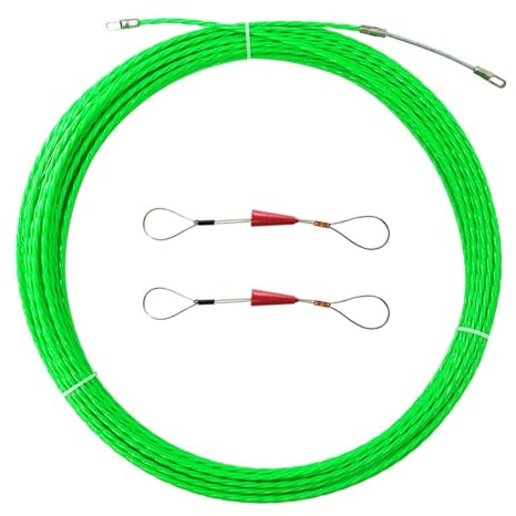 Extractor de cables de cinta pasacables, Varilla de alambre cinta pasacables 4 mm y 30 m, extractor cable eléctrico, kit enhebrador varilla a través pared(20m)