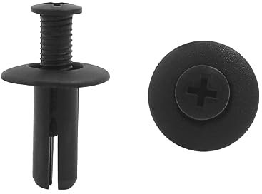 sourcing map 20pcs 8mm x 20mm x 20mm Clips fixation rivets plastique noir pour aile auto voiture