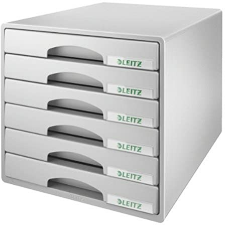 Leitz 6 A4 Drawer Cabinet, Organiser, Plus Range, Grey,52120085