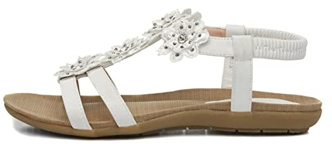 Lilley Stella Womens White Flower Crochet Sandal - Size 3 UK - White