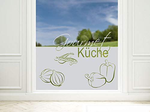 Graz Design 980082_90x57 Sichtschutz Fensterdekor Milchglasfolie Aufkleber Küche Gourmet (Größe=90x57cm)