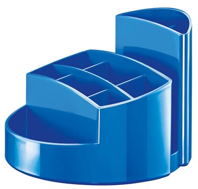 HAN Schreibtischköcher RONDO eleganter Köcher stabil, hochglänzend und in Premium-Qualität, New Colours blau, 17460-94 94 Schreibtischköcher RONDO - 9 Fächer, Gummifüße, Briefschlitz