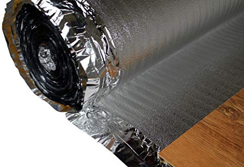 HEXIM Trittschalldämmung - integrierte Alu Kaschierung für Parkett- und Laminatböden - Silver Plus, 25 m² pro Rolle (2mm, 75 Quadratmeter)