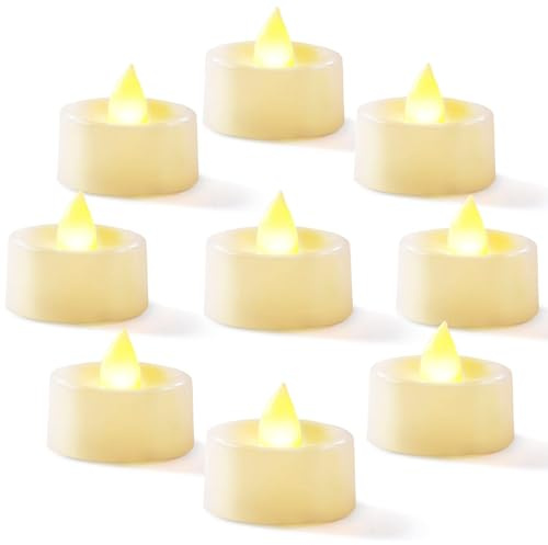 Homemory 24-Pack Flameless LED Tea Lights Candles Battery Operated, 200+Hour Fake Electric Candles TeaLights for Votive, Halloween, Ofrenda, Diya, Wedding Centerpiece Table Decor, Funeral, Christmas