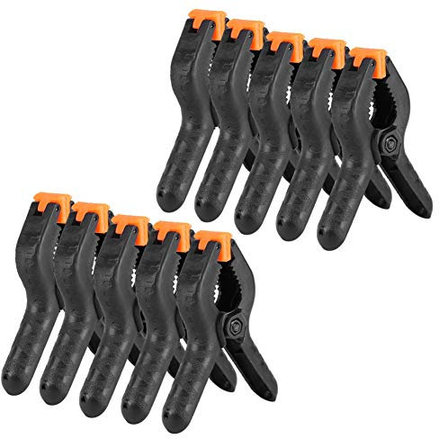 10Pcs 4 Inch Spring Clamps, Heavy Duty Nylon Clip Leaf Spring Clamps, Woodworking Clamp for Home Improvement and Photography Projects, Background Muslin, Photo Studio and Any More.